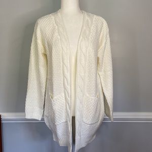 NWT GRECERELLE Women's Loose Chunky Knit Cable Cardigans Sweater With Pockets